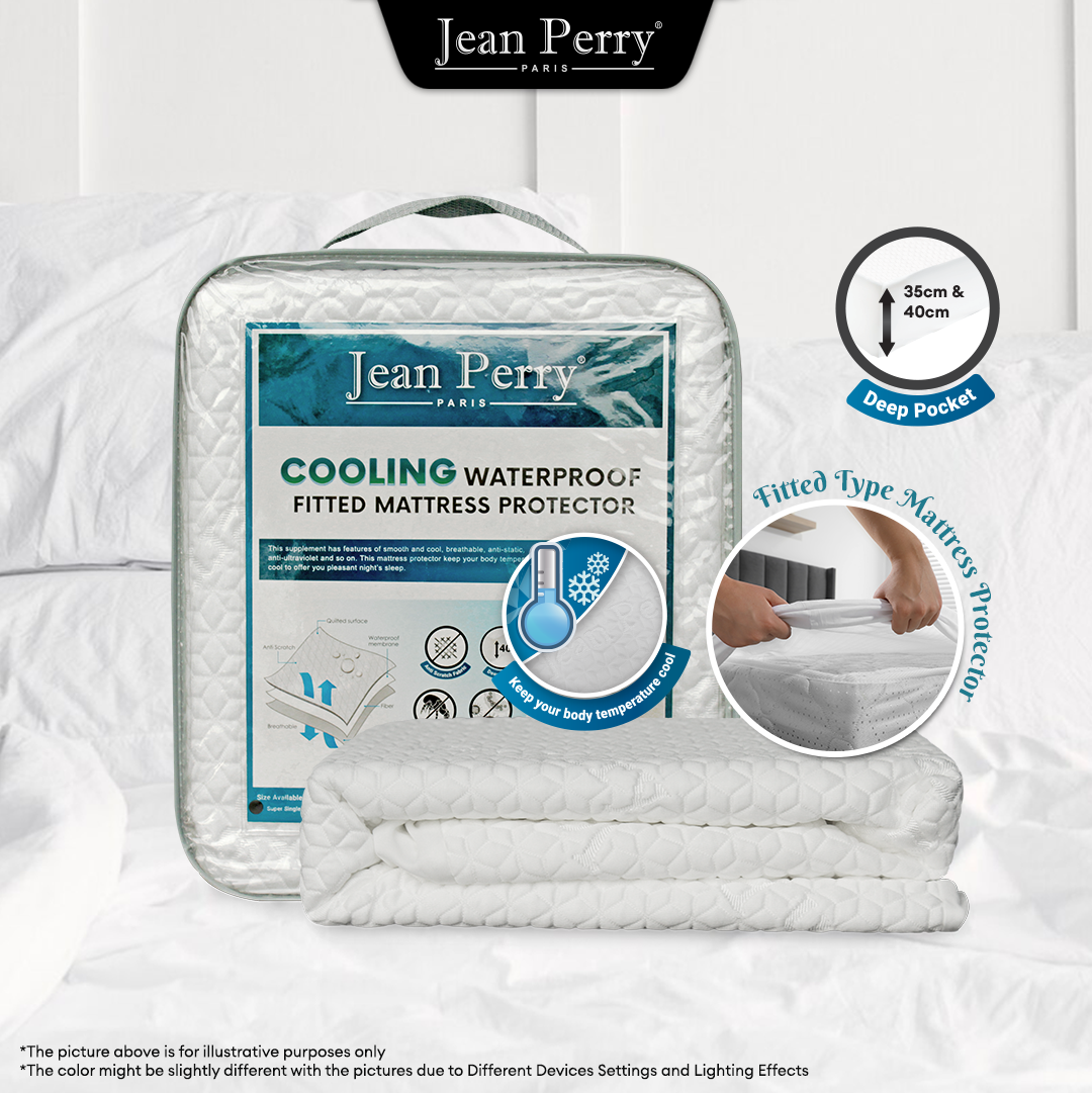 Jean Perry Cooling Waterproof Fitted Mattress Protector - 40cm
