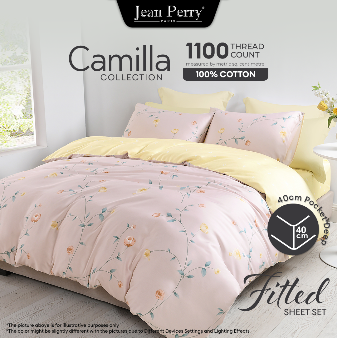 Jean Perry 100% TENCEL™ Camilla Fitted Bedsheet Set - 900TC (Super Single/ Queen/ King)