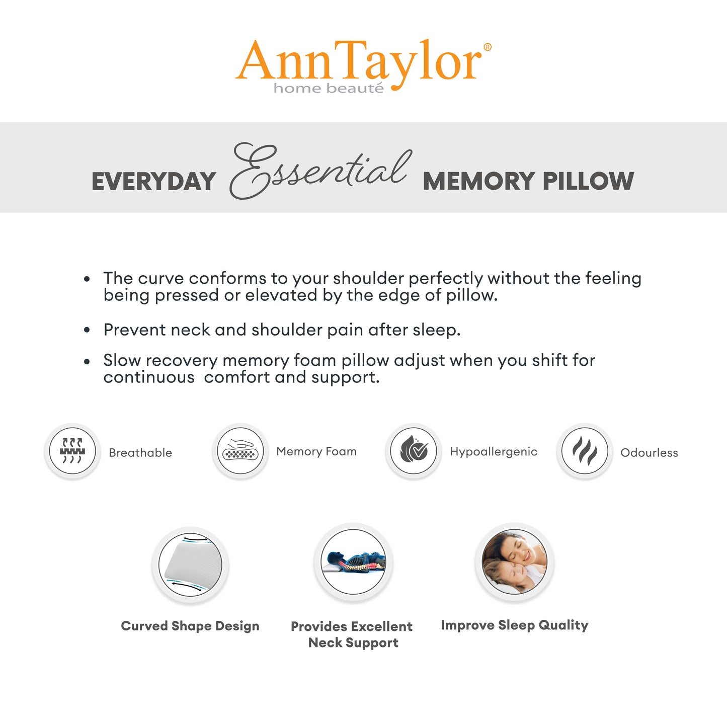 Ann Taylor Everyday Essential Memory Pillow