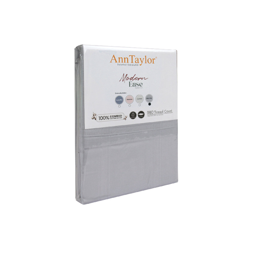 Ann Taylor 100% Combed Cotton Sateen Modern Ease 2pcs Pillow Case - 980TC