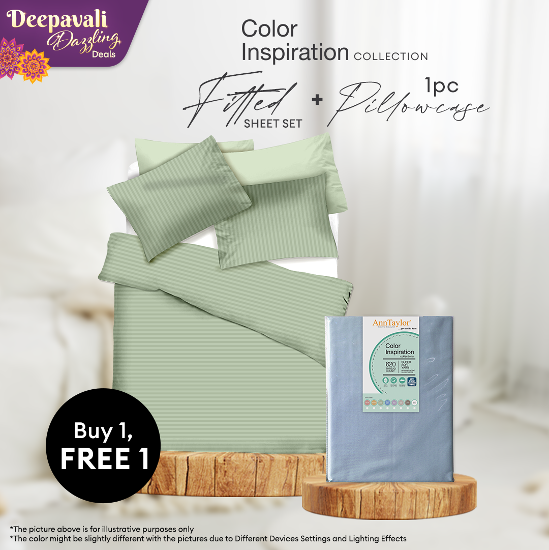 Ann Taylor Super Soft Yarn Colour Inspiration Fitted Bedsheet Set - 620TC