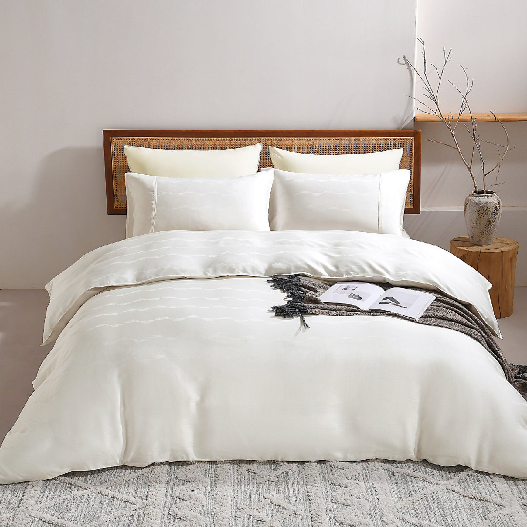 Jean Perry TENCEL™ with Bamboo Charcoal Blended Revin Fitted Bedsheet Set - 1200TC (Queen/ King) B2