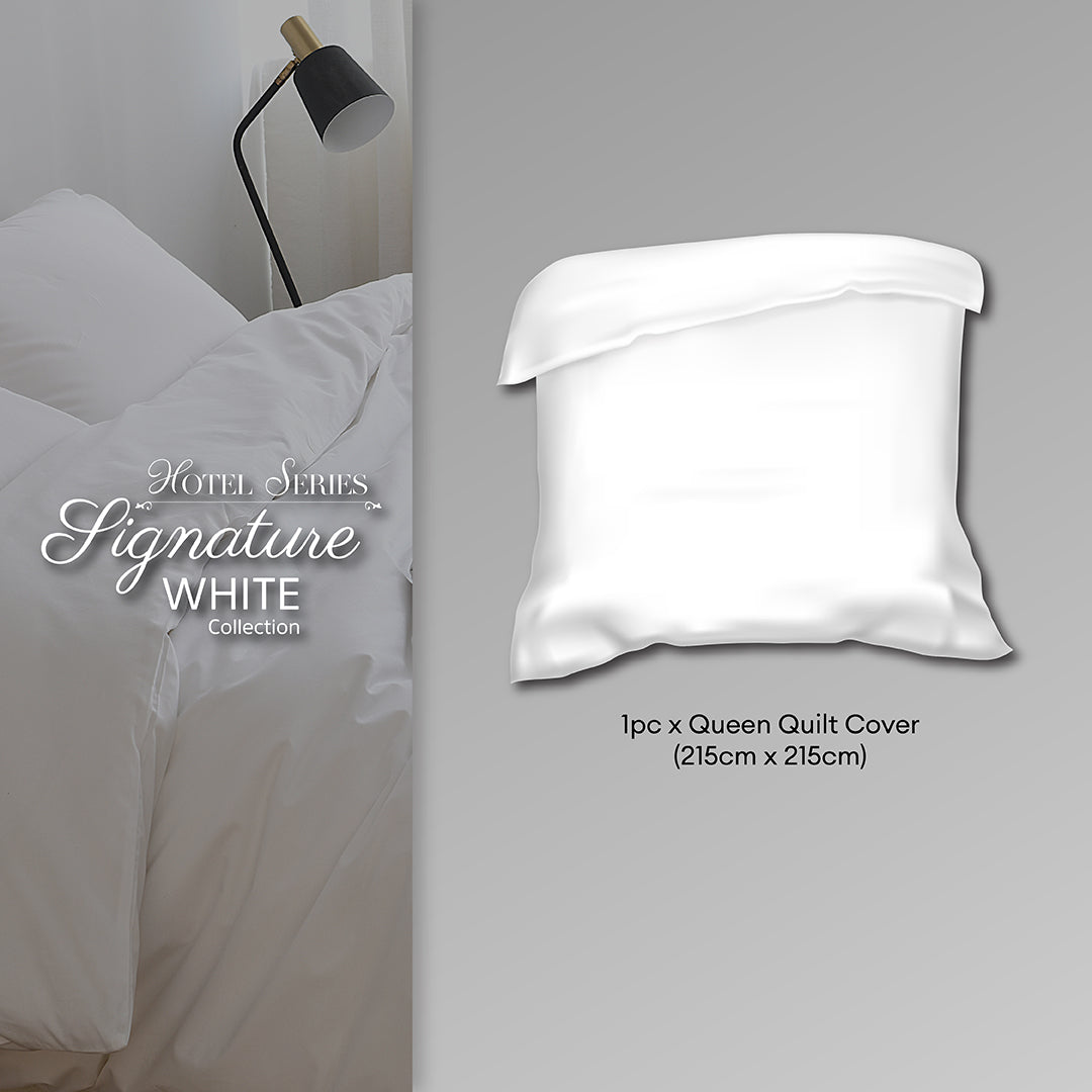 Jean Perry Hotel Series Signature (White) Quilt Cover Only | 100% Cotton 950TC