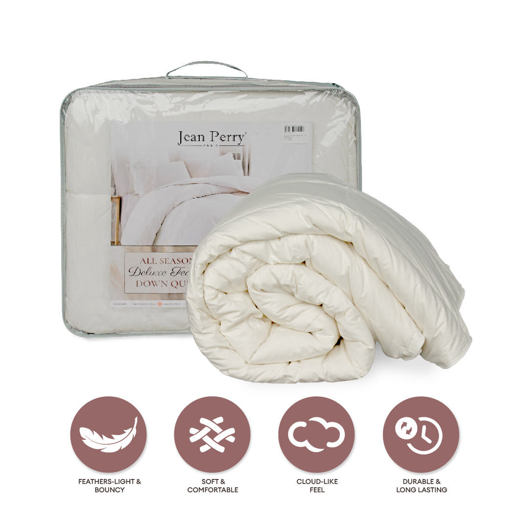 Jean Perry Season Deluxe Feather Down White Quilt