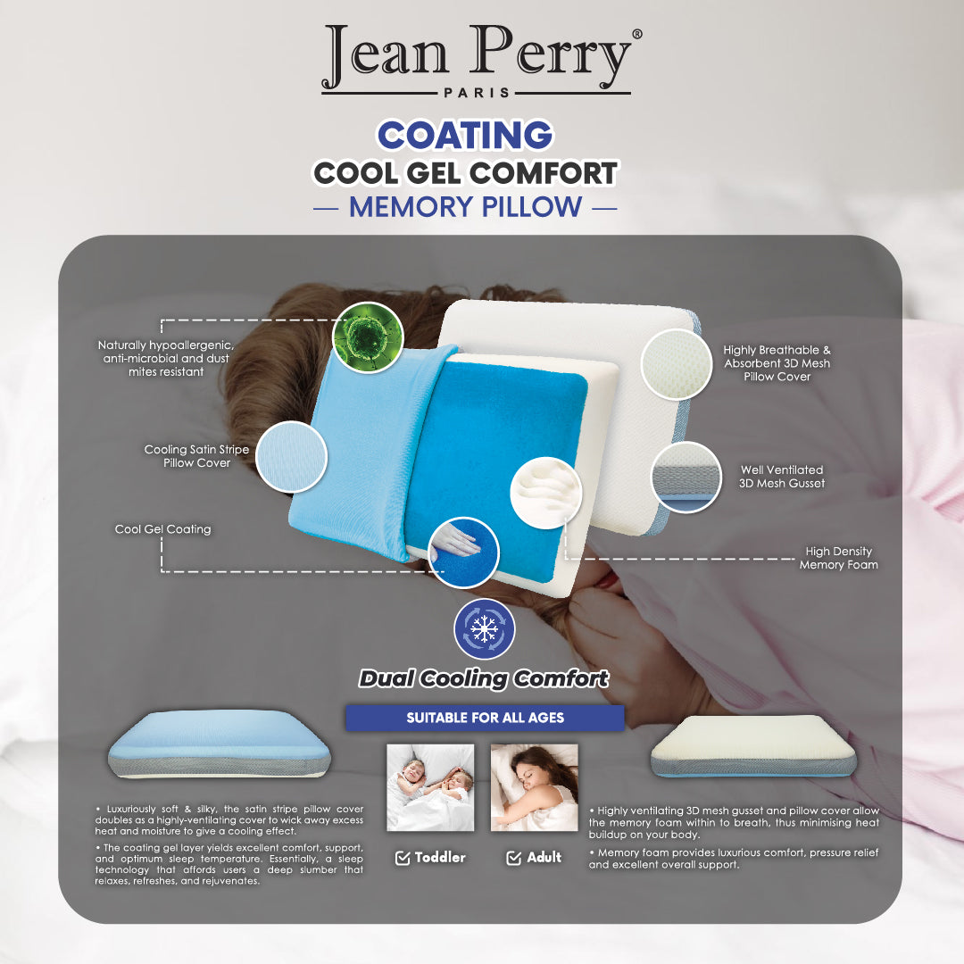 Jean Perry Coating Cool Gel Memory Pillow - Toddler (10cm)