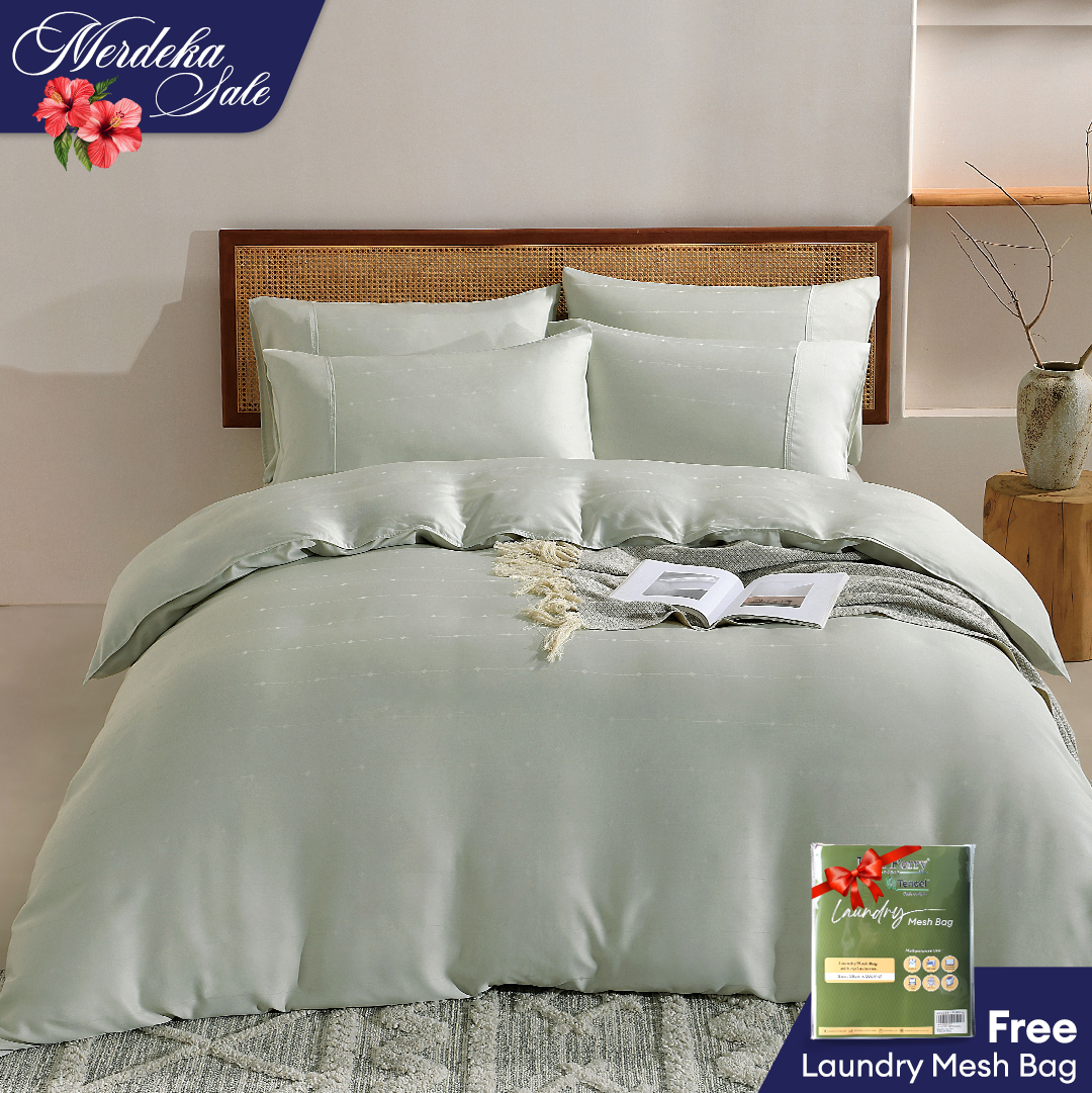 Jean Perry TENCEL™ with Bamboo Charcoal Blended Revin Quilt Cover Set - 1200TC (Queen/ King)