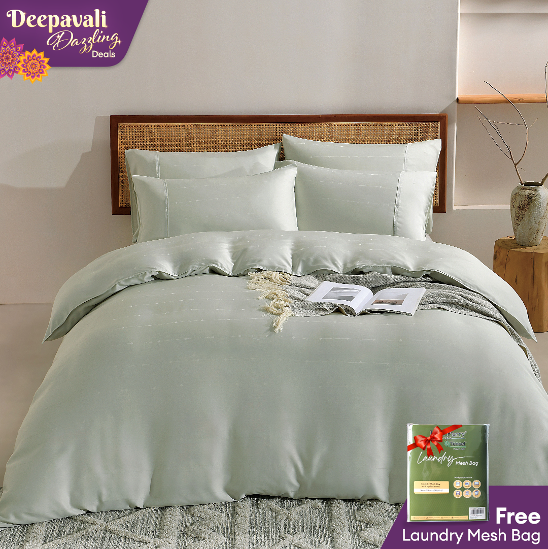 Jean Perry TENCEL™ with Bamboo Charcoal Blended Revin Quilt Cover Set - 1200TC (Queen/ King)