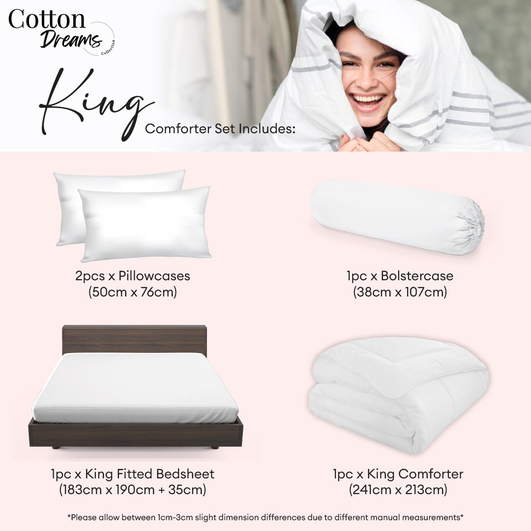 Ann Taylor Cotton Dream Comforter Set - 100% Combed Cotton Sateen (Queen/King)
