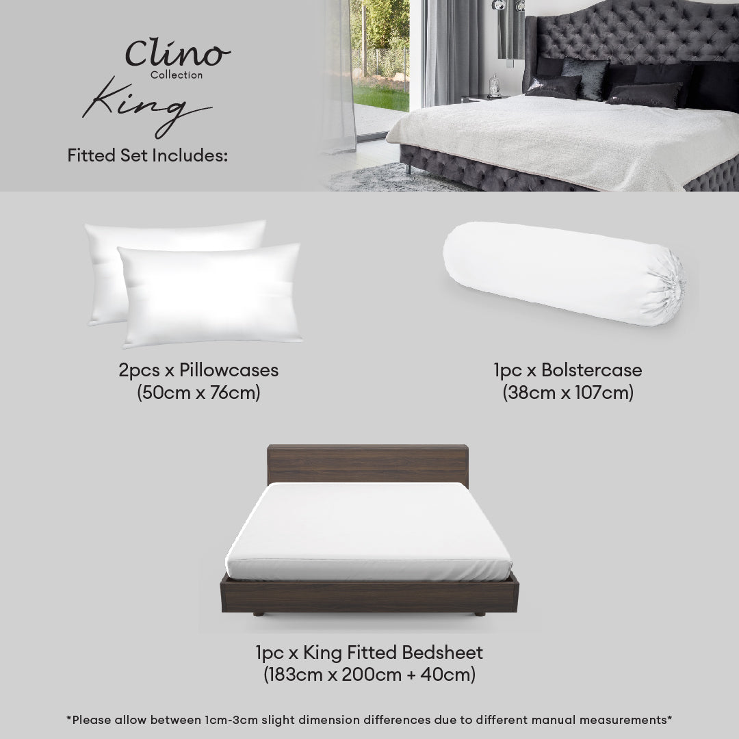 Jean Perry Clino Fitted Bedsheet Set -  100% Combed Cotton Sateen (1200TC) B3/B4