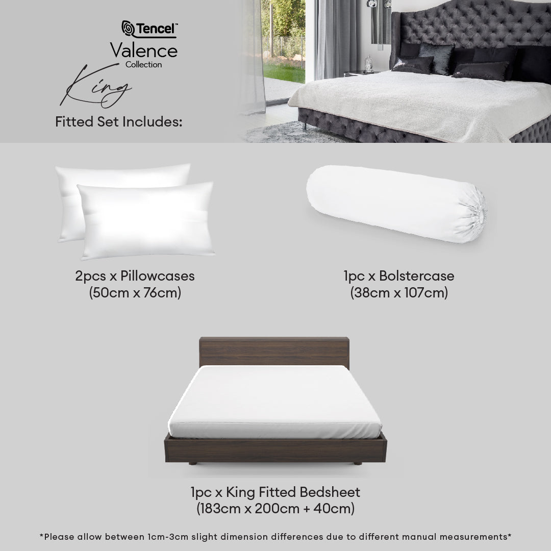 Jean Perry 100% TENCEL™ Valence Fitted Bedsheet Set - (Super Single/Queen/King) B3