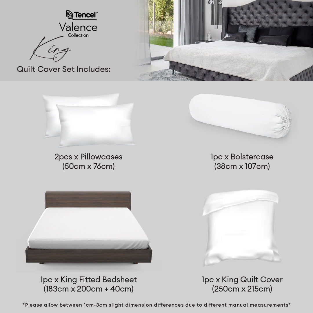 Jean Perry 100% TENCEL™ Valence Quilt Cover Set - (Queen/King) B3