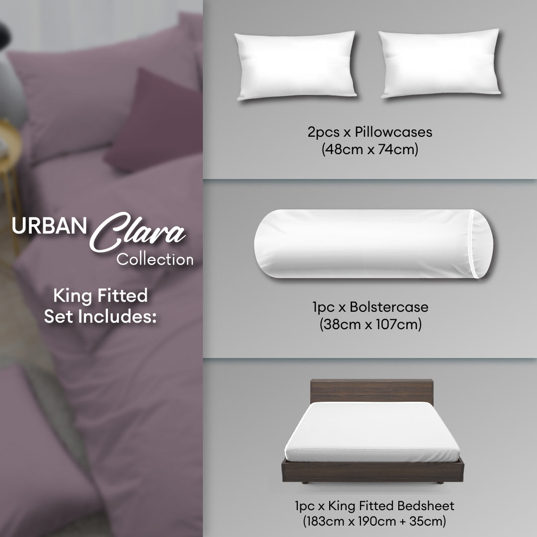 Novelle Urban Clara Fitted Bedsheet Set - Super Soft Yarn 850TC (Single/ Queen/ King)