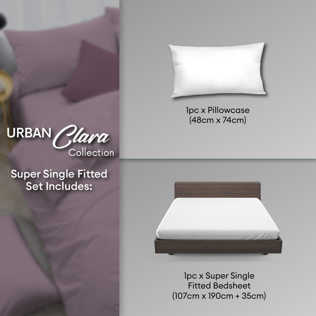 Novelle Urban Clara Fitted Bedsheet Set - Super Soft Yarn 850TC (Single/ Queen/ King)