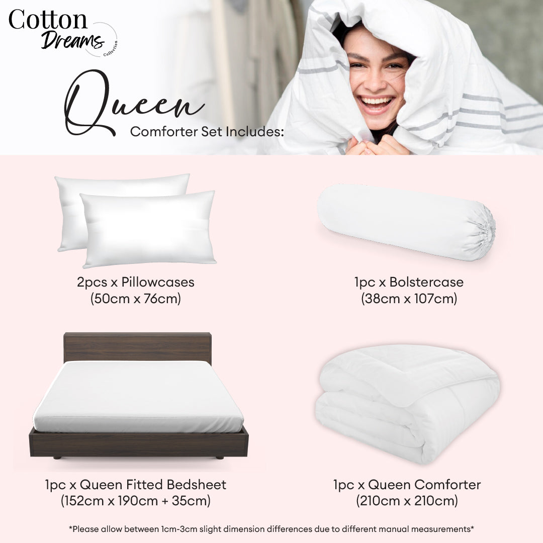 Ann Taylor Cotton Dream Comforter Set - 100% Combed Cotton Sateen (Queen/King)