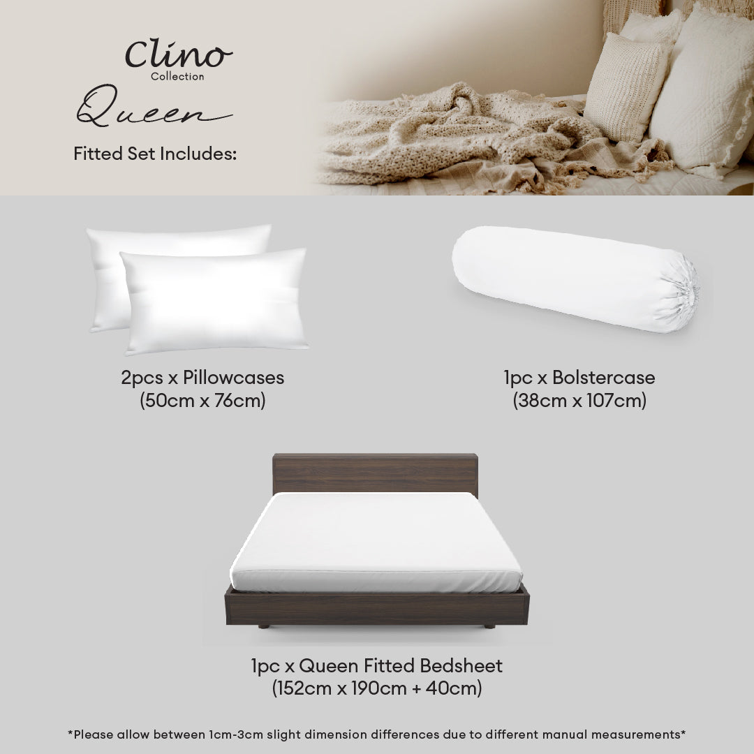 Jean Perry Clino Fitted Bedsheet Set -  100% Combed Cotton Sateen (1200TC) B3/B4
