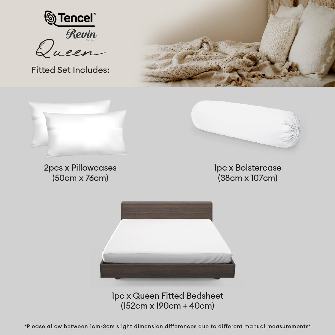 Jean Perry TENCEL™ with Bamboo Charcoal Blended Revin Fitted Bedsheet Set - 1270TC (Queen/King) B3/B4