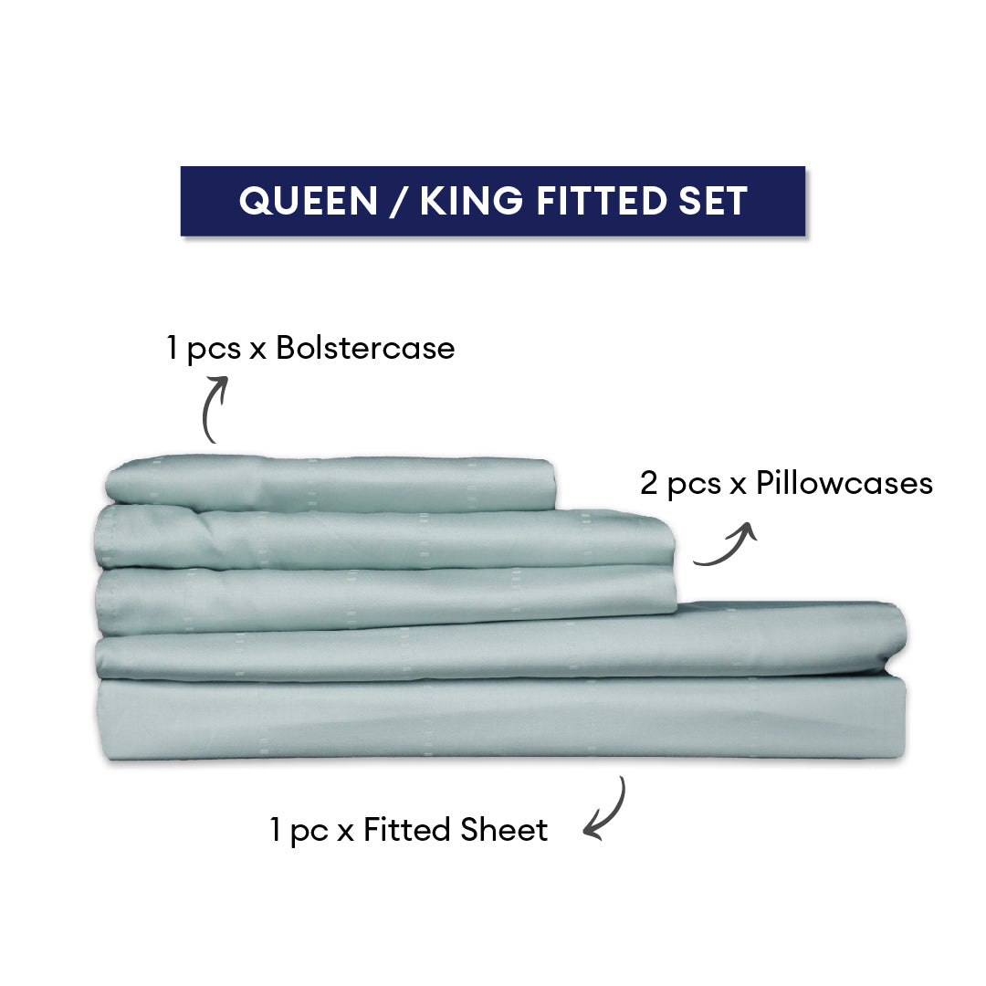 Jean Perry 100% Combed Cotton Sateen Clino Fitted Bedsheet Set B2- 1000TC