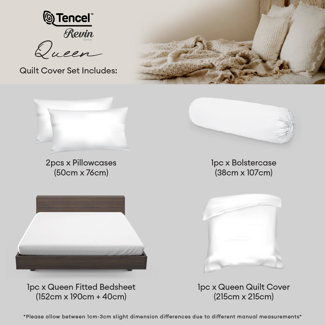 Jean Perry TENCEL™ with Bamboo Charcoal Blended Revin Quilt Cover Set - 1270TC (Queen/ King) B3