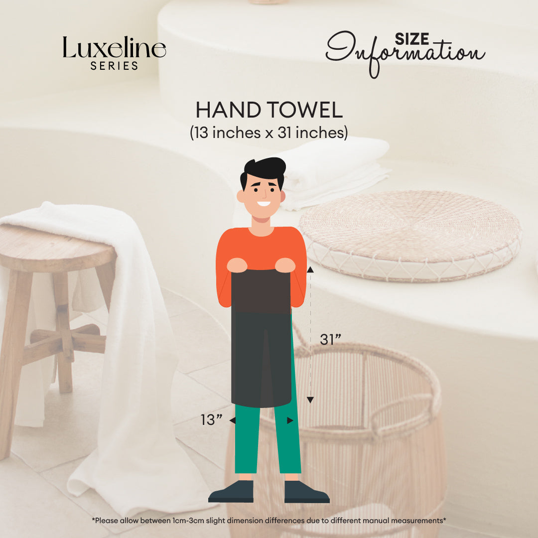 Jean Perry 100% Cotton Luxeline Hand Towel - 13" x 31"