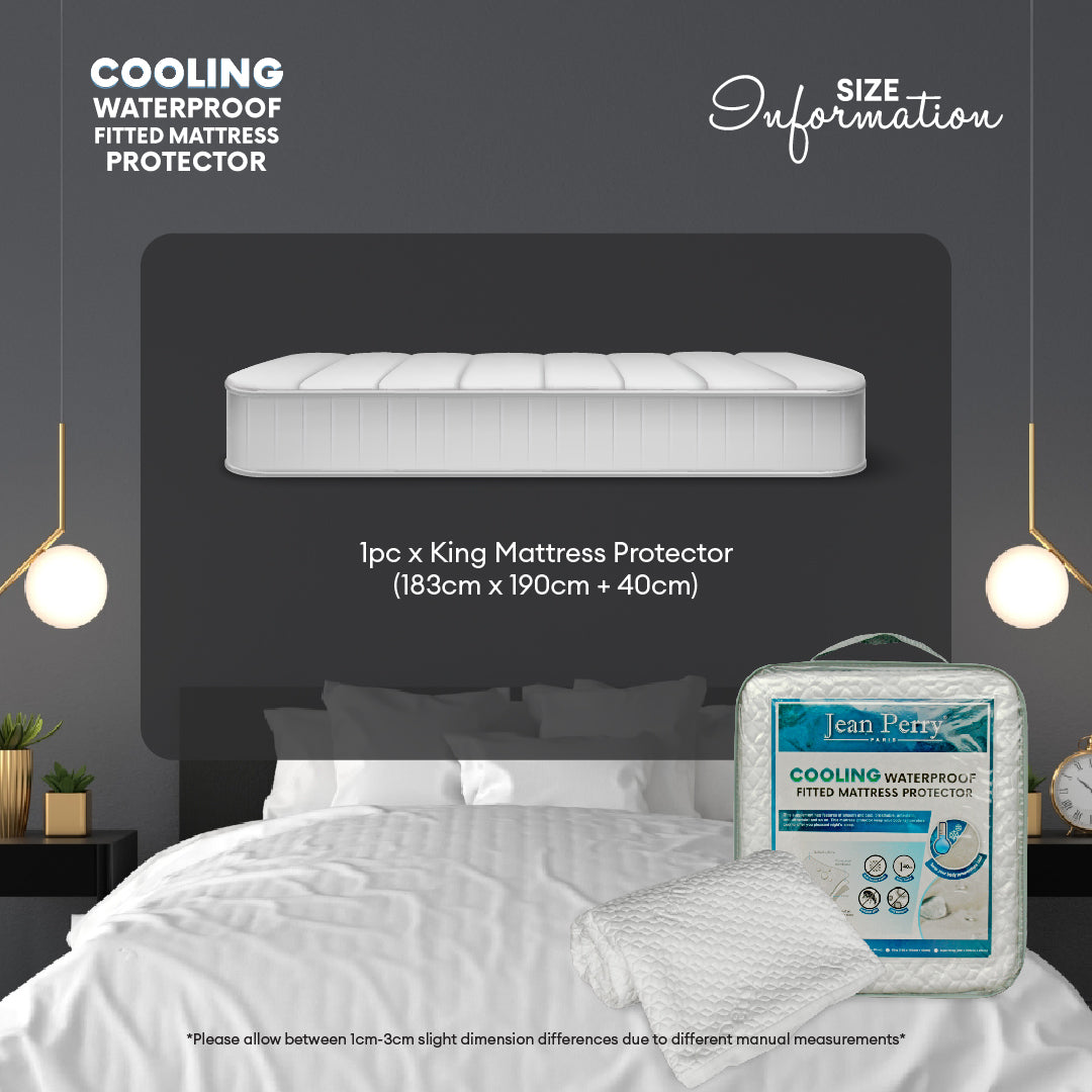 Jean Perry Cooling Waterproof Fitted Mattress Protector - 40cm