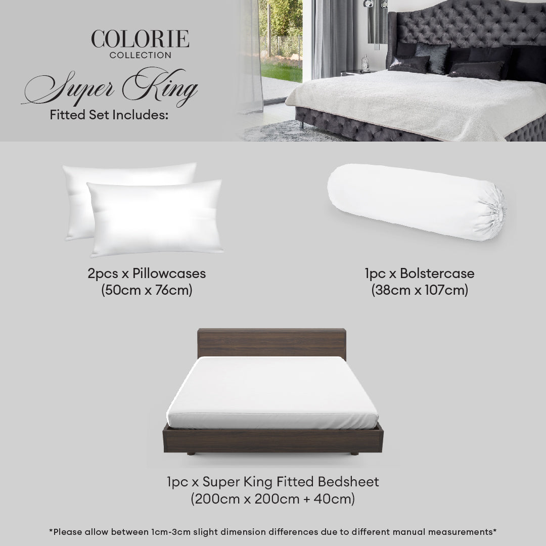 Jean Perry Colorie Fitted Bedsheet Set | 100% Combed Cotton Sateen 1000TC