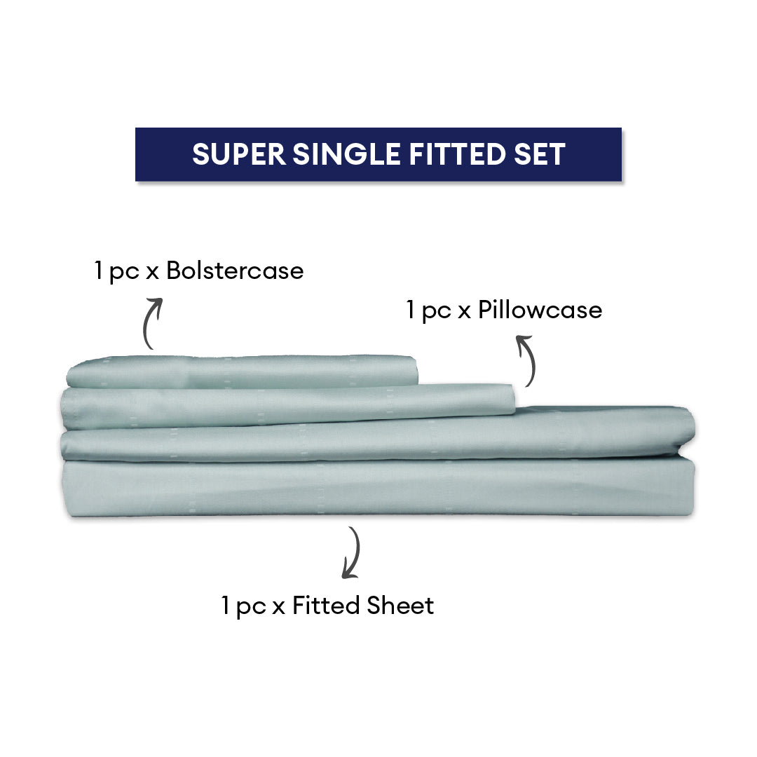 Jean Perry 100% Combed Cotton Sateen Clino Fitted Bedsheet Set B2- 1000TC