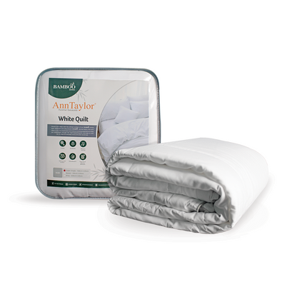 Ann Taylor Bamboo Series White Quilt