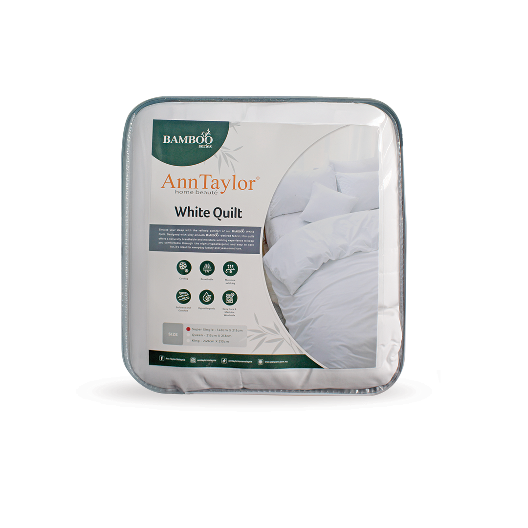 Ann Taylor Bamboo Series White Quilt