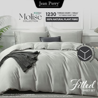 Jean Perry EcoSilk® Molise Fitted Bedsheet Set | 100% Natural Plant Fiber 1230TC