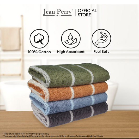 Jean Perry 100% Cotton Luxeline Face Towel - 13" x 13"