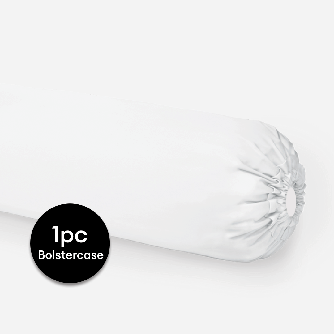 Jean Perry 100% Combed Cotton Sateen Hotel Series Luxury White 1pc Bolster Case - 1000TC