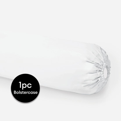 Jean Perry 100% Combed Cotton Sateen Hotel Series Luxury White 1pc Bolster Case - 1000TC