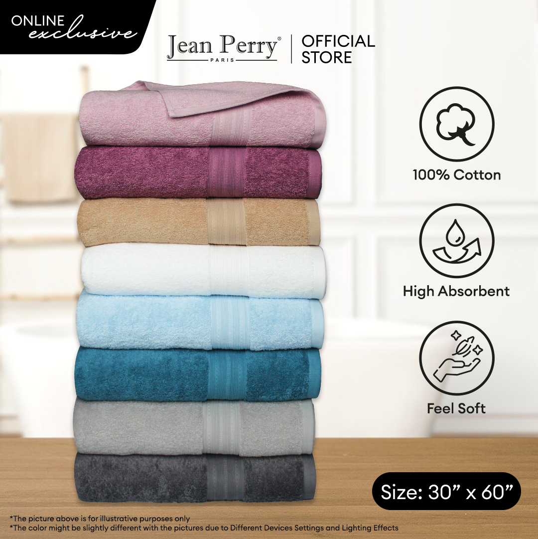 [Online Exclusive] Jean Perry 100% Cotton Hudson Bath Towel - 30" x 60"