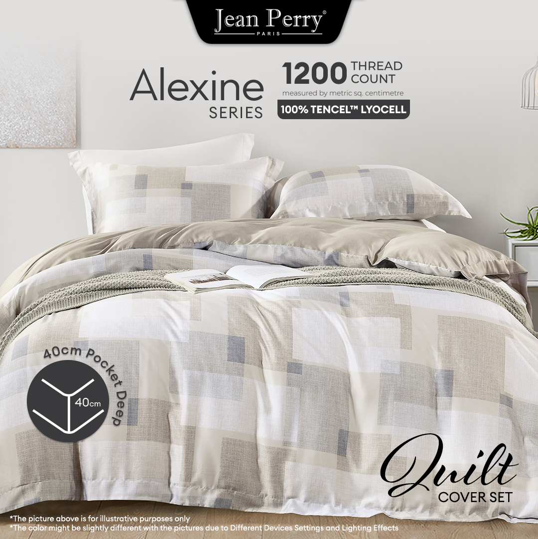 Jean Perry Alexine Quilt Cover Set - 100% TENCEL™  1200TC (Queen/King/Super King) B3