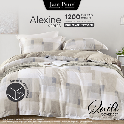 Jean Perry Alexine Quilt Cover Set - 100% TENCEL™  1200TC (Queen/King/Super King) B3