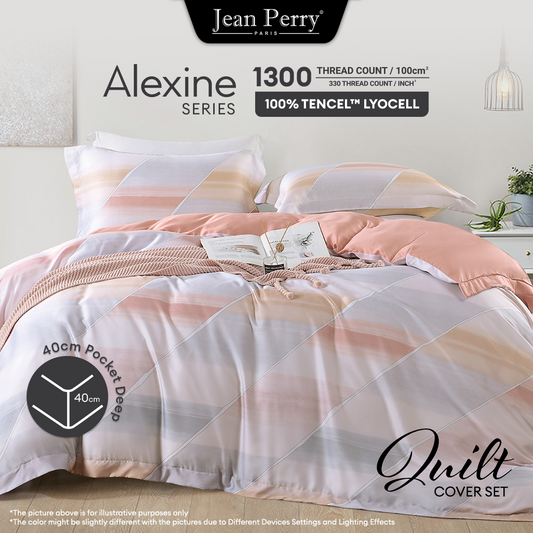 Jean Perry Alexine Quilt Cover Set - 100% TENCEL™  1200TC (Queen/King/Super King) B6