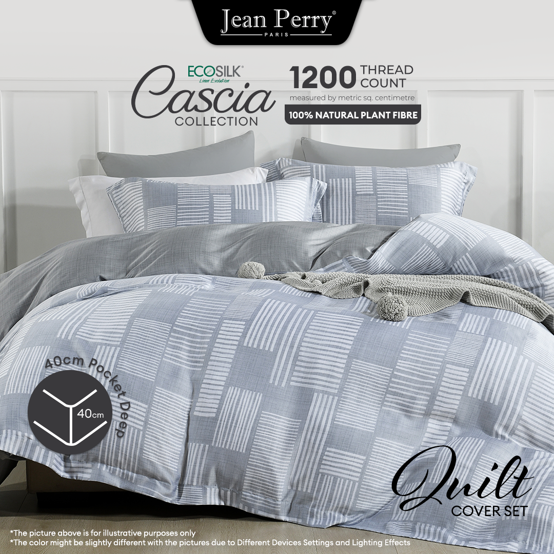 Jean Perry EcoSilk® Cascia Quilt Cover Set - 100% Natural Plant Fiber 1200TC (Queen/ King)