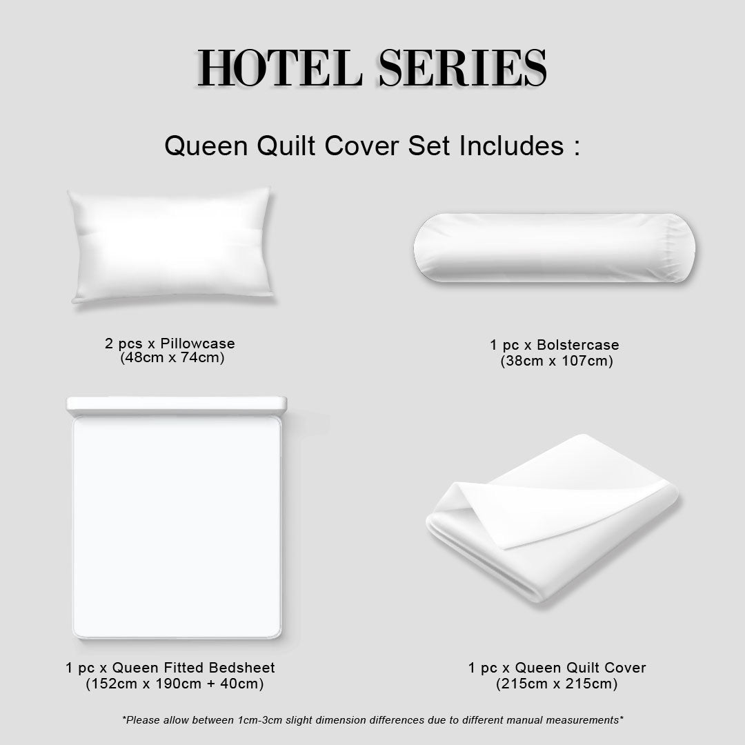 Jean Perry Hotel Series Quilt Cover Set - 100% Combed Cotton Sateen 1000TC