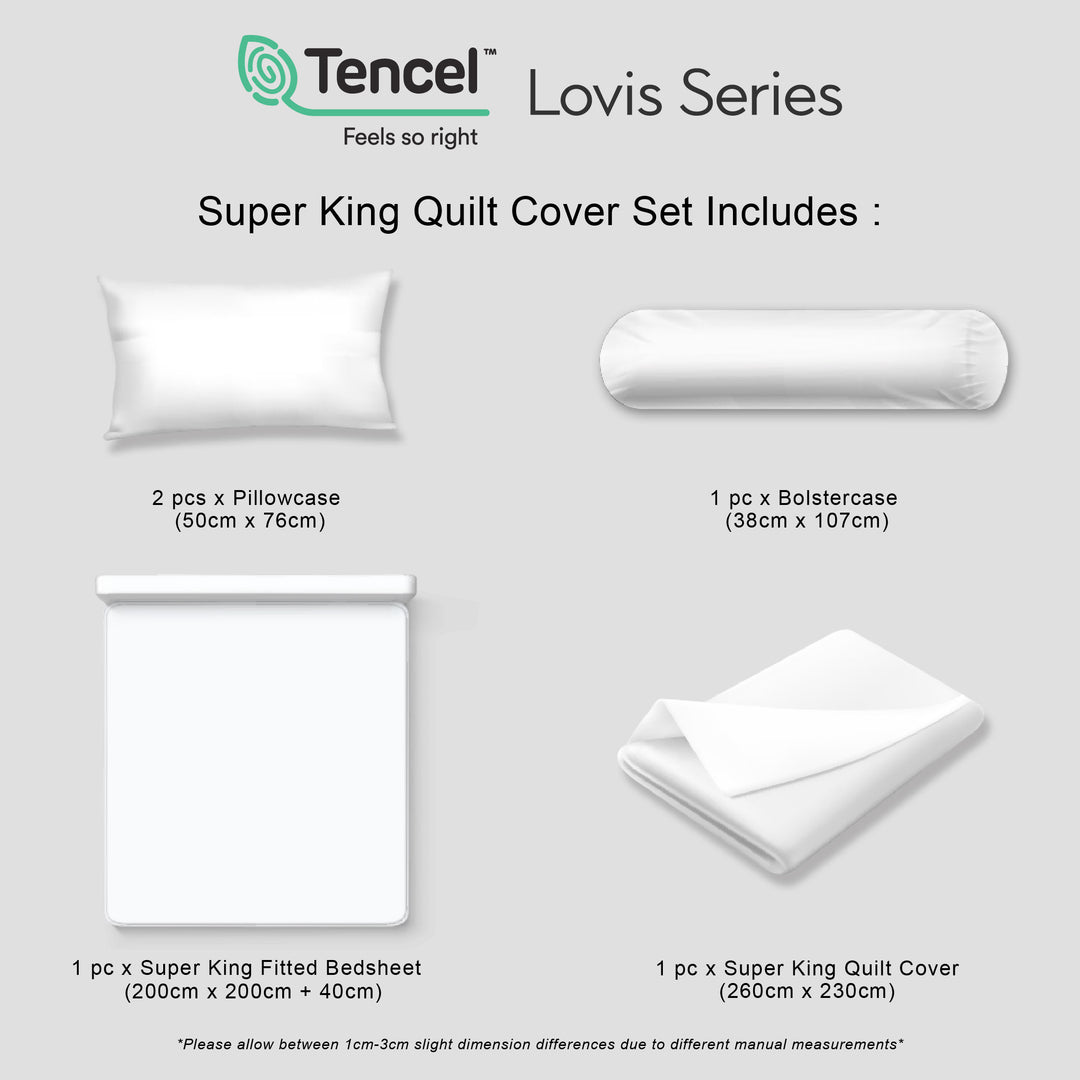 Jean Perry Tencel Lovis Quilt Cover Set -  950TC 40cm