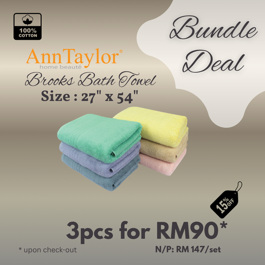 [BUNDLE DEAL] BUY 3PCS ANN TAYLOR BATH TOWEL FOR RM 90/set