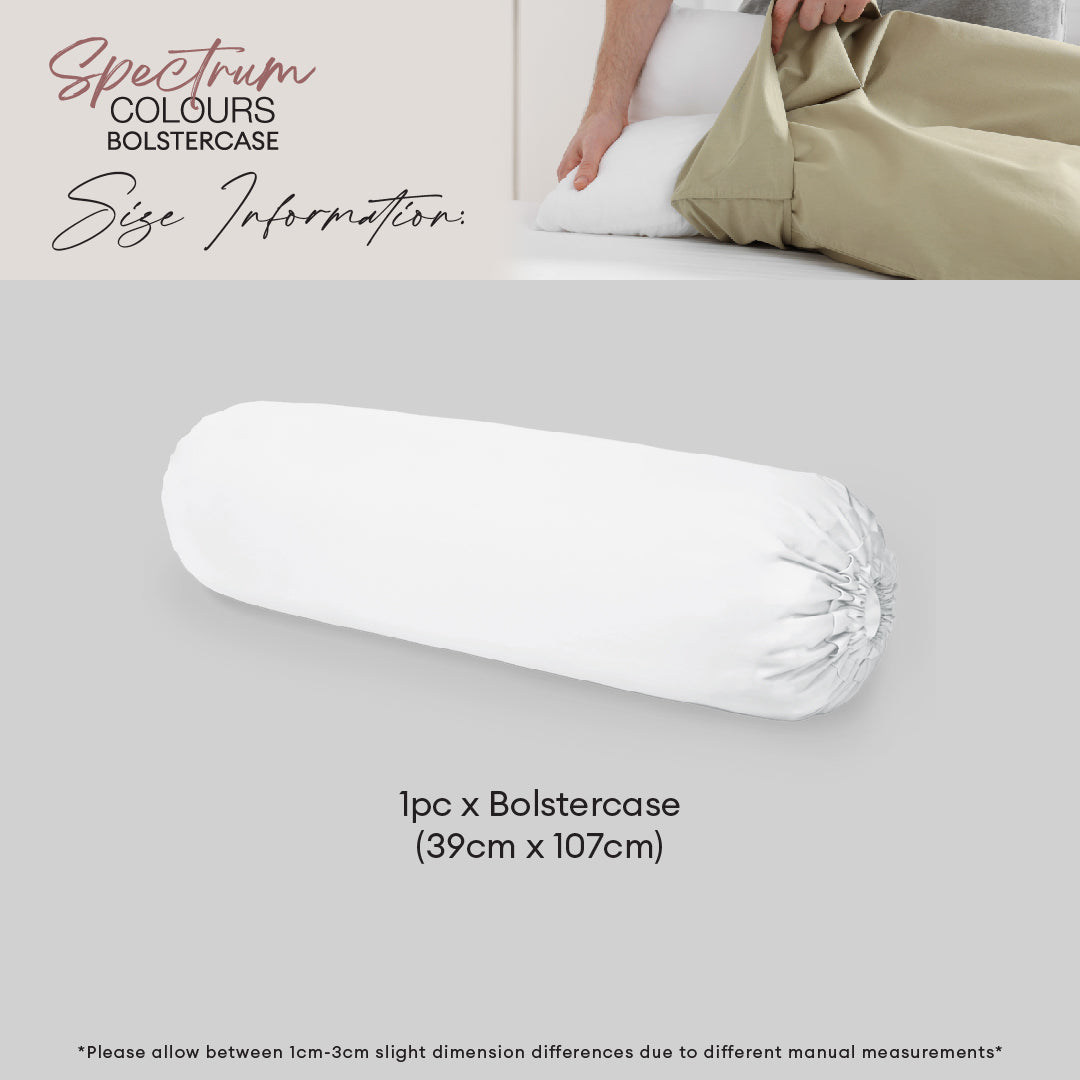Novelle Cotton Non-Iron Spectrum Colours 1pc Bolster Case - 900TC B8
