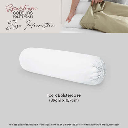 Novelle Cotton Non-Iron Spectrum Colours 1pc Bolster Case - 900TC B8