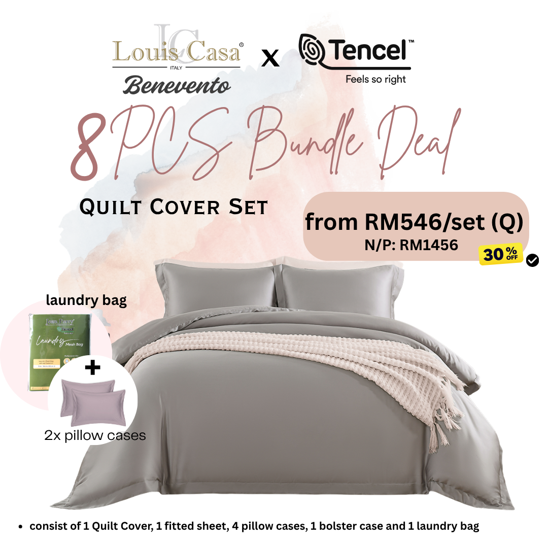 [BUNDLE DEAL] LOUIS CASA TENCEL™ Benevento Quilt Cover Set (8pcs Set)