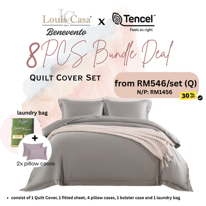 [BUNDLE DEAL] LOUIS CASA TENCEL™ Benevento Quilt Cover Set (8pcs Set)
