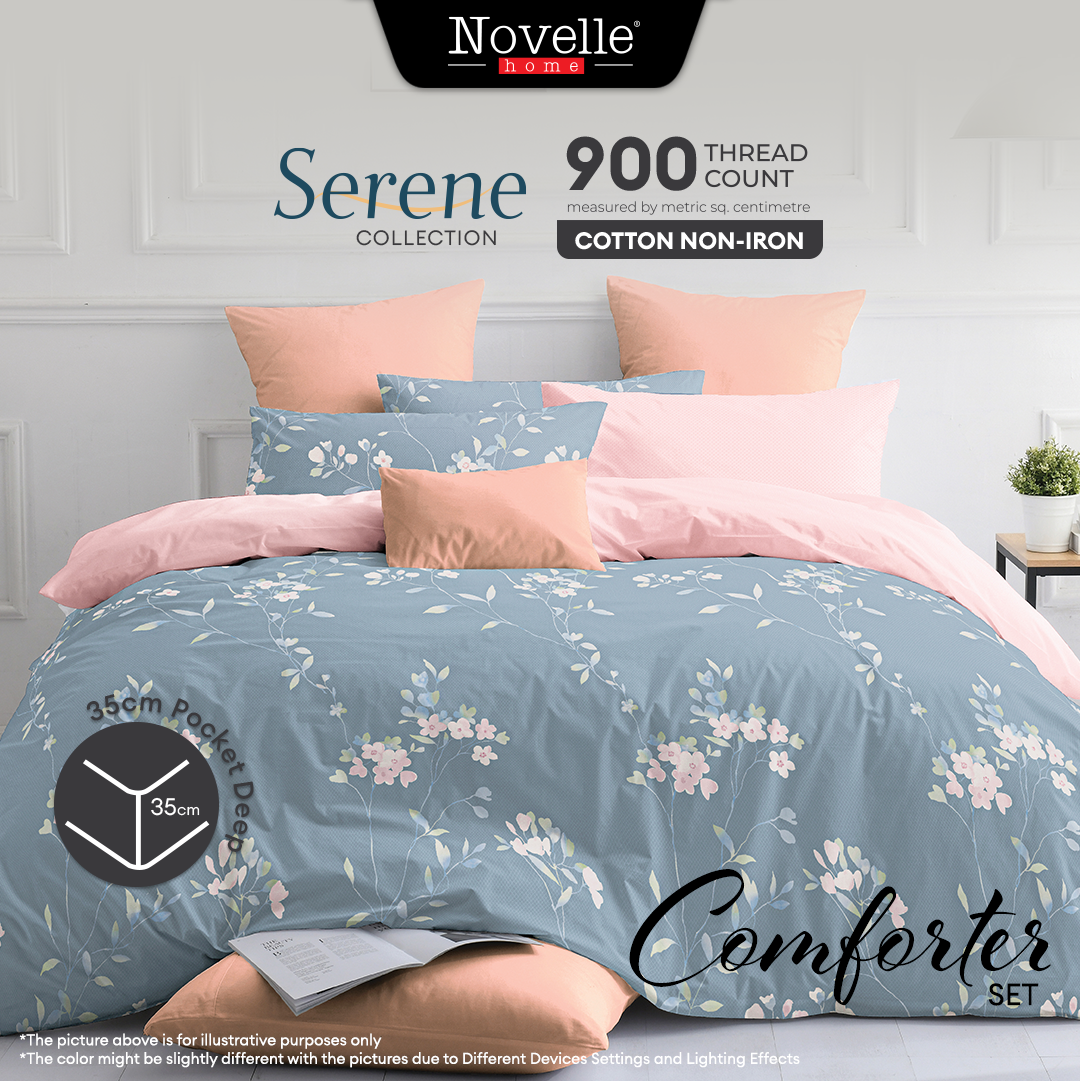 Novelle Serene Comforter Set - Cotton Non-Iron (Super Single/Queen/King) B4