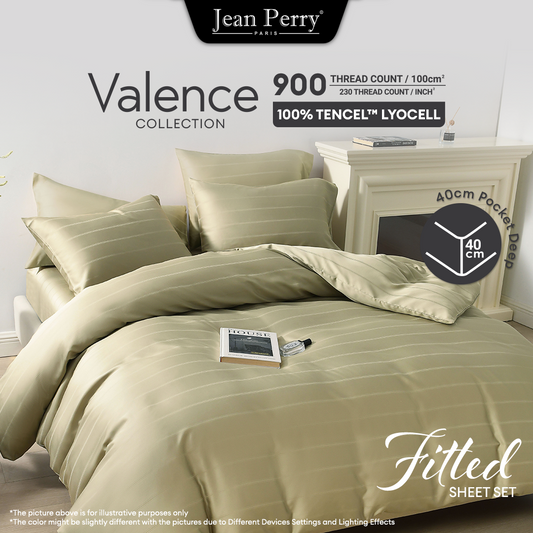 Jean Perry 100% TENCEL™  Valence Fitted Bedsheet Set - (Super Single/Queen/King) B3
