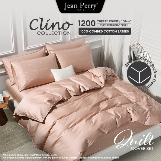 Jean Perry Clino Quilt Cover Set-  100% Combed Cotton Sateen  (1200TC) (Super Single/Queen/King/Super King) B3/B4
