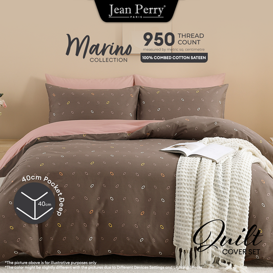 Jean Perry Marino Quilt Cover Set | 100% Combed Cotton Sateen 950TC