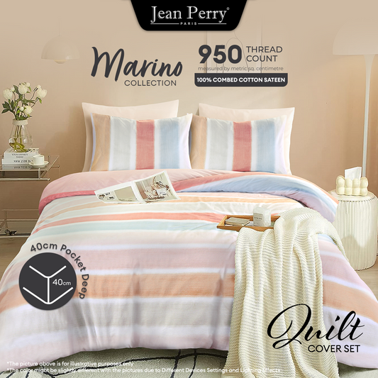 Jean Perry Marino Quilt Cover Set | 100% Combed Cotton Sateen 950TC