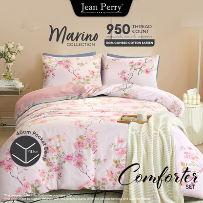 Jean Perry Marino Comforter Set - 100% Combed Cotton Sateen 950TC (Queen/King) B2 B3